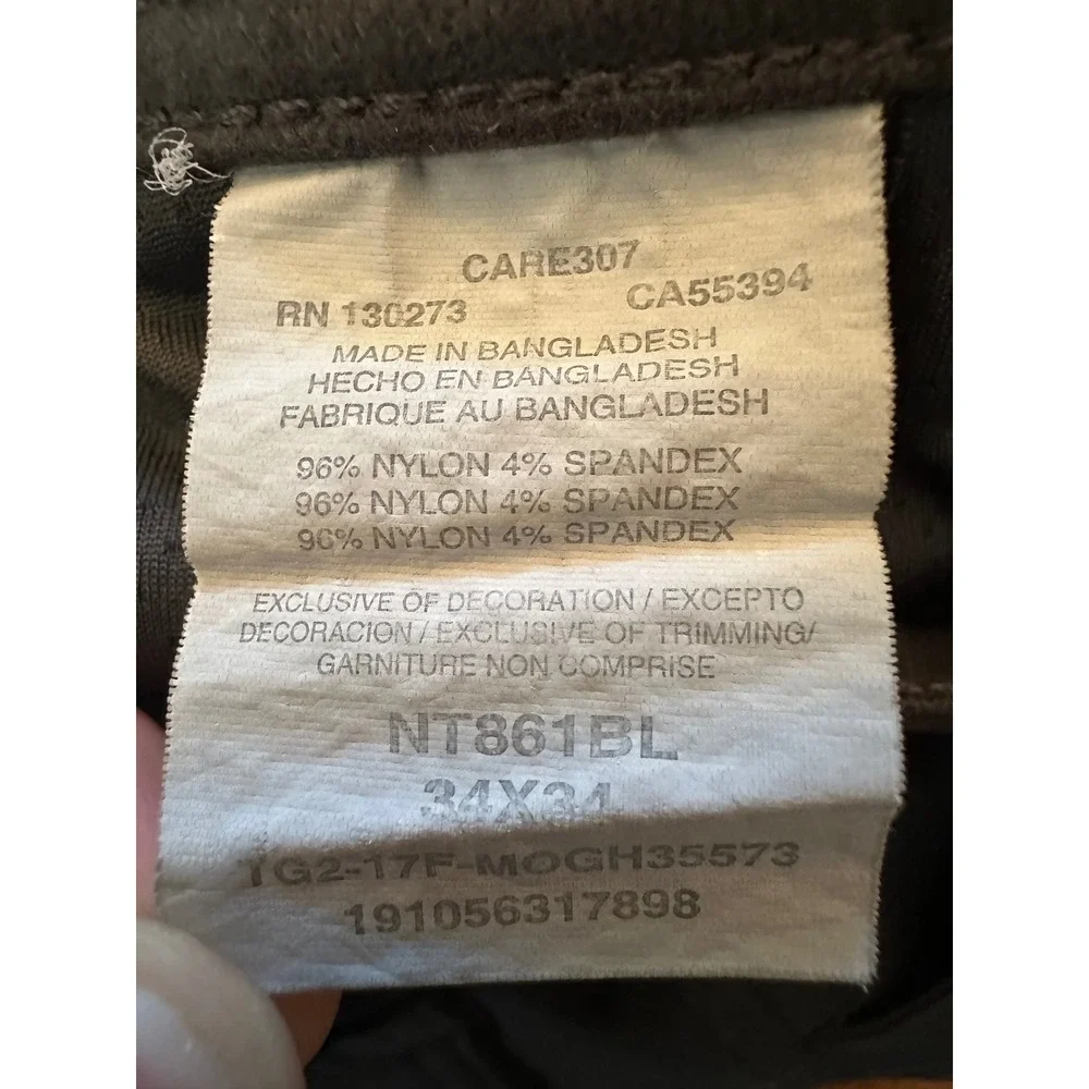 Wrangler‎ Outdoor Series Pants 34x34 Black Nylon Spandex Stretch Cargo Utility